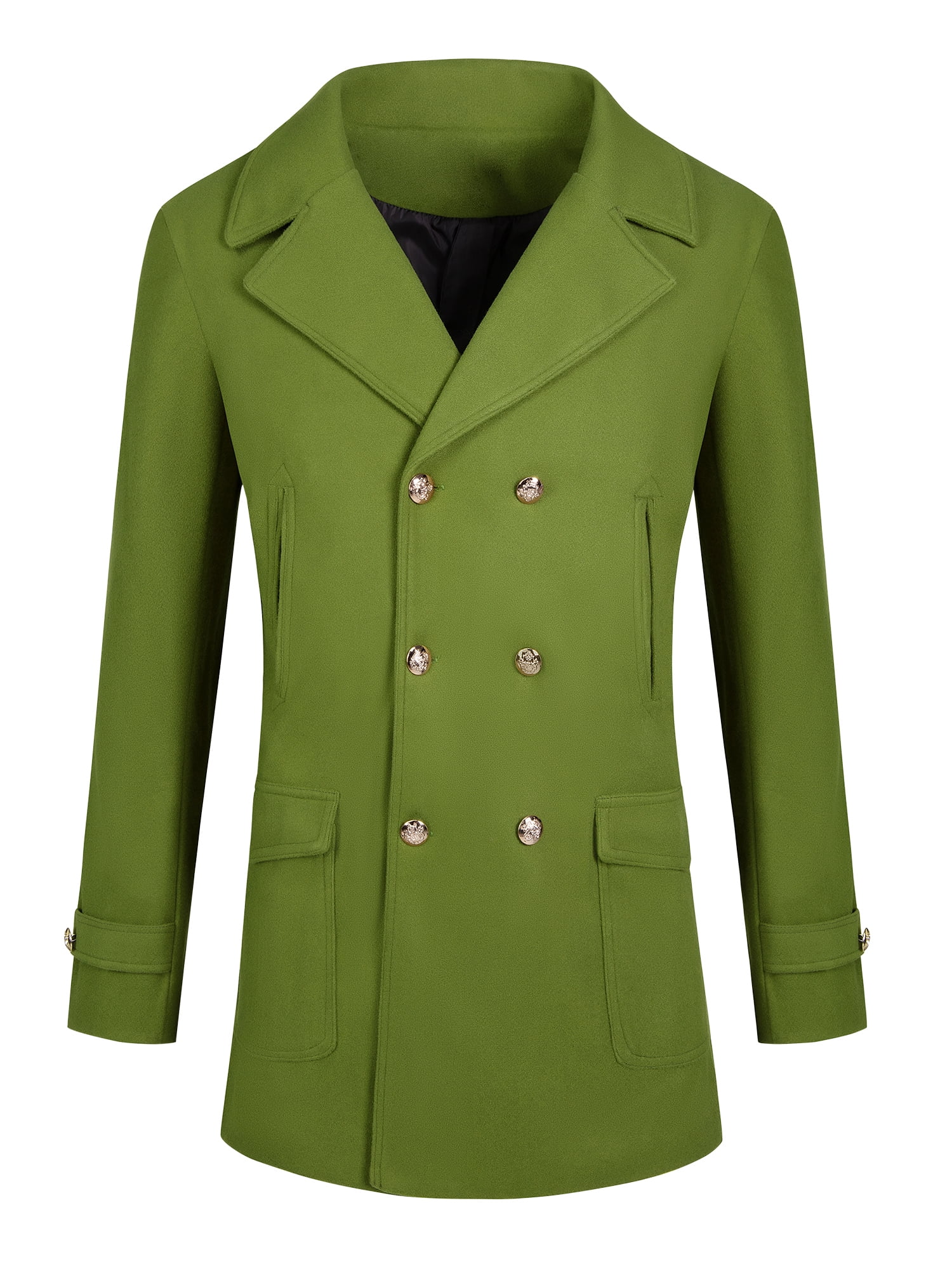 Olive pea coat livlyness mens