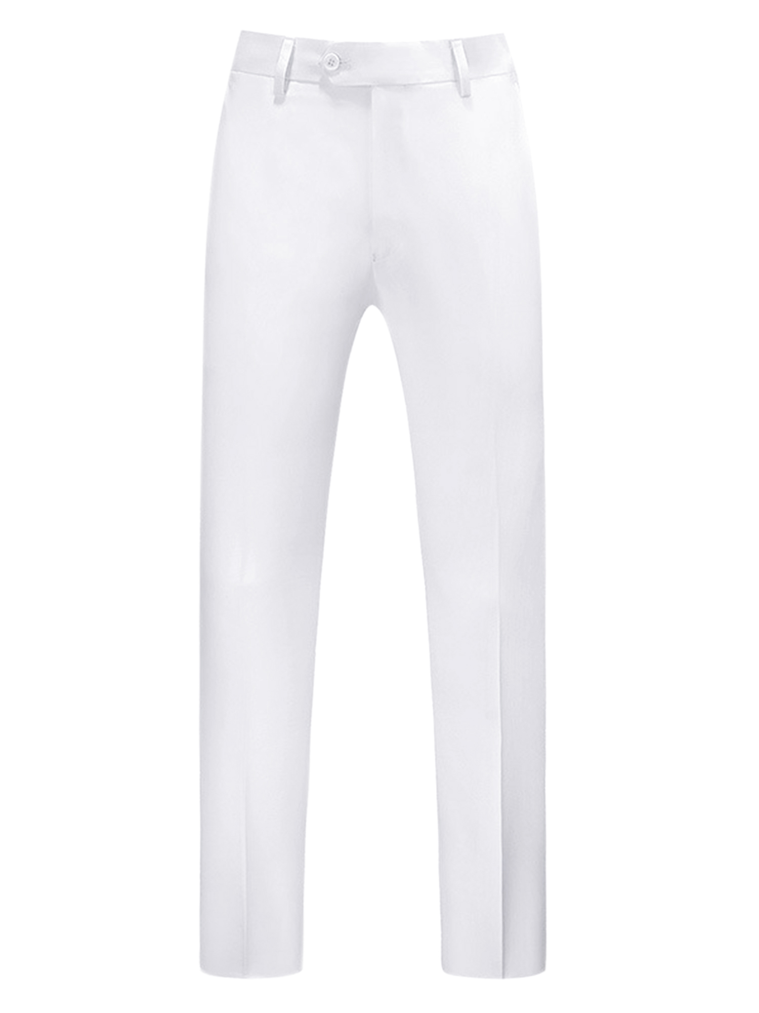 Mens White Satin Slim Fit Dress Pants  Shiny Formal Party and Wedding Trousers main image 1
