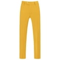 thumbnail image 1 of Unique Bargains Men's Dress Pants Slim Fit Flat Front Chino Business Wedding Suit Pants 38 Orange Yellow, 1 of 7