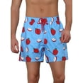 thumbnail image 1 of Unique Bargains Men's Fruit Pattern Lightweight Beach Pool Summer Board Shorts Blue 28, 1 of 5