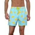 thumbnail image 1 of Unique Bargains Men's Fruits Print Drawstring Waist Pattern Surfing Board Shorts Blue 34, 1 of 5