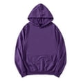 thumbnail image 1 of Unique Bargains Men's Hoodie Sweatshirt Long Sleeves Solid Drawstring Pullover S Bright Purple, 1 of 6