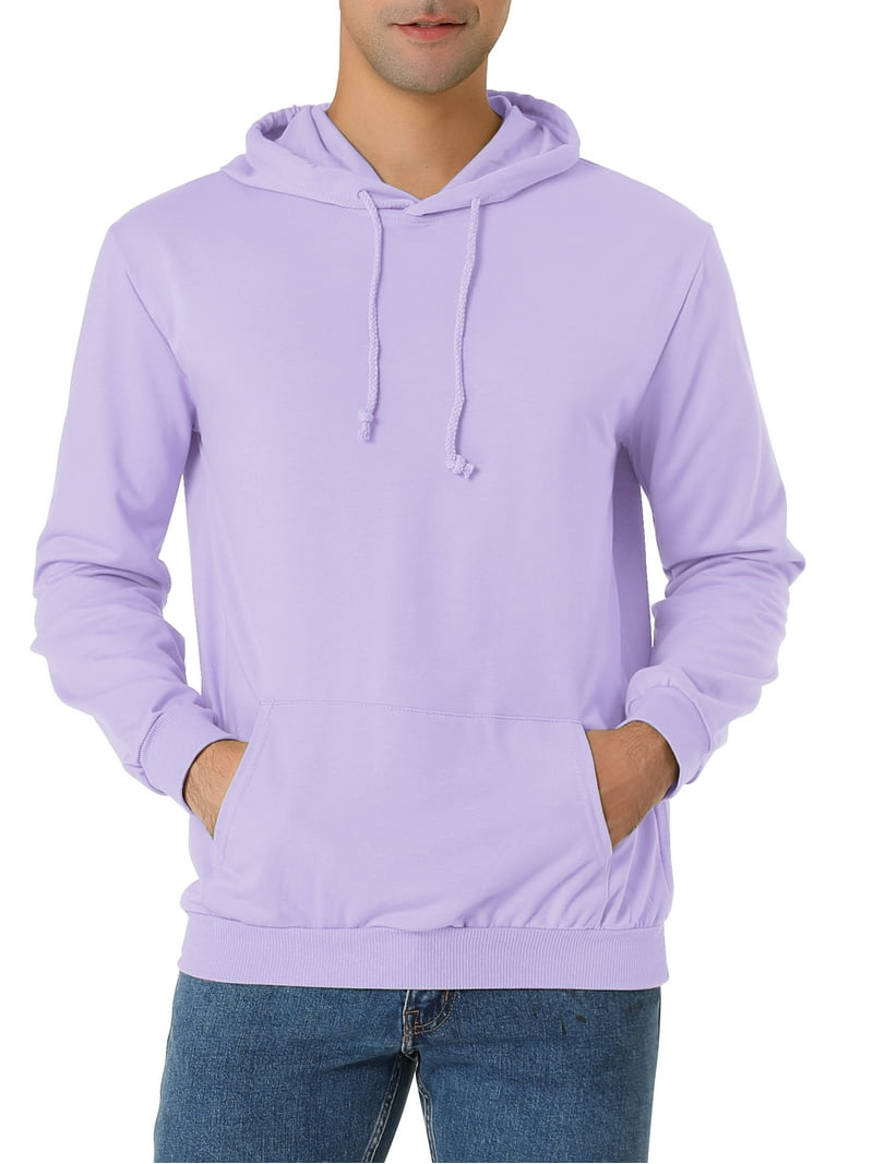 Unique Bargains Men's Hoodie Sweatshirt Long Sleeves Solid