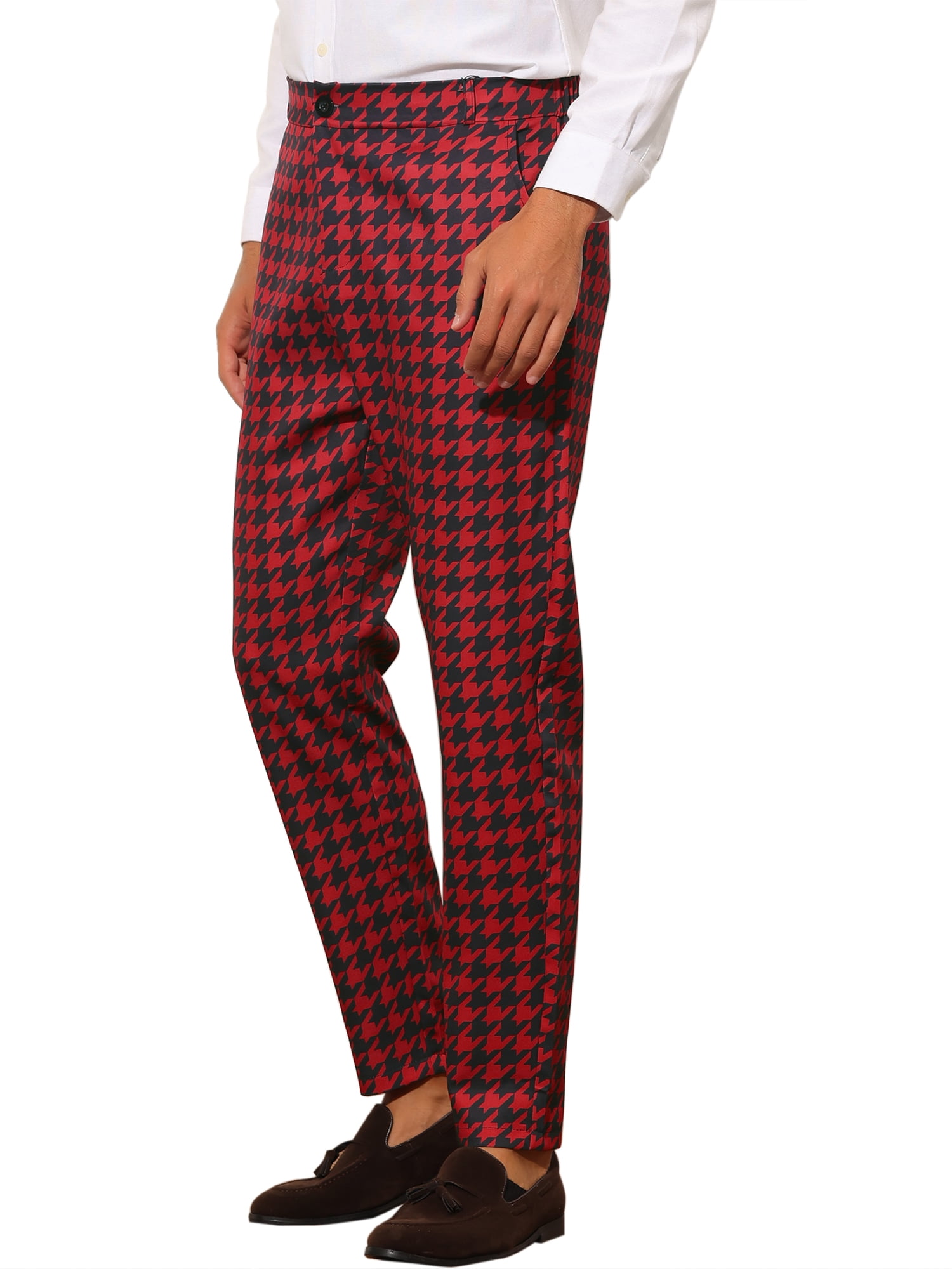 Unique Bargains Men's Houndstooth Dress Pants Big and Tall Unique Bargains Men's Houndstooth Dress Pants Big and Tall