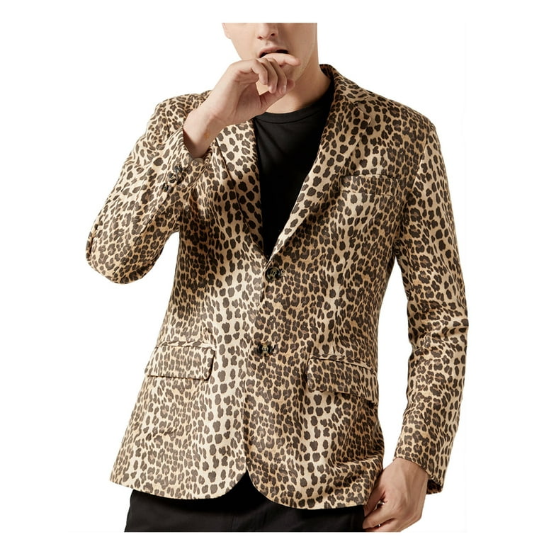 Mens leopard print blazer outlet