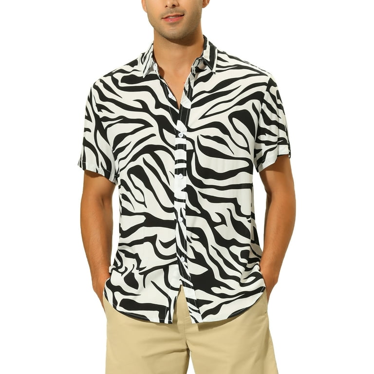 Mens leopard print dress shirt top