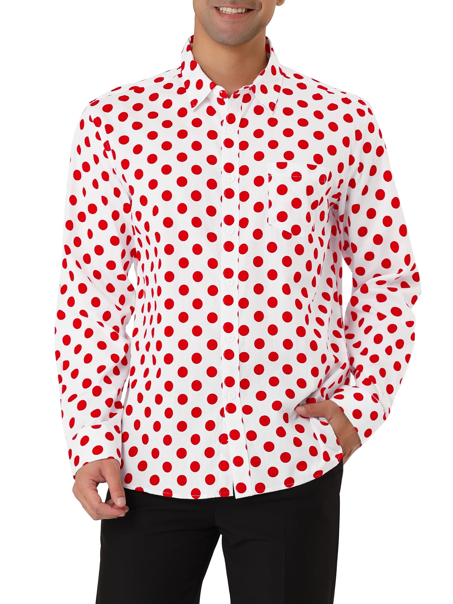 red polka dot shirt mens