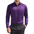 thumbnail image 1 of Unique Bargains Men's Long Sleeve Regular Fit Business Button Down Formal Shirt S Purple, 1 of 6