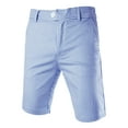 thumbnail image 1 of Unique Bargains Men's Mid-Rise Stripe Flat Front Chino Walk Shorts, 1 of 7
