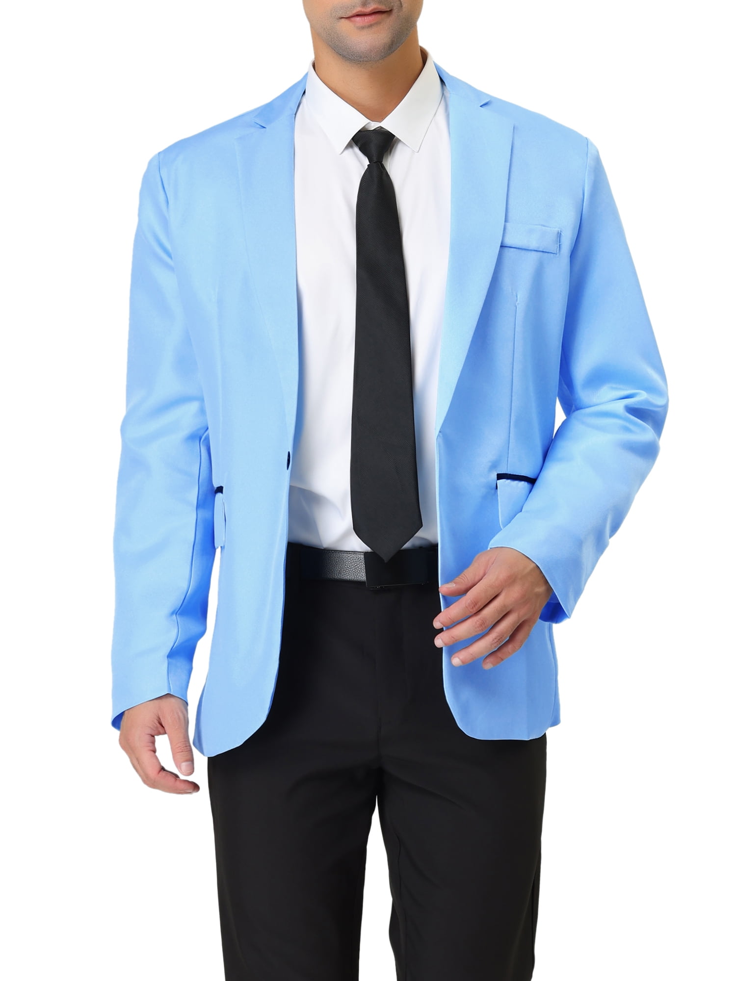 Sports Coat Light Blue Casual Blazer Mens Unique Bargains Men's