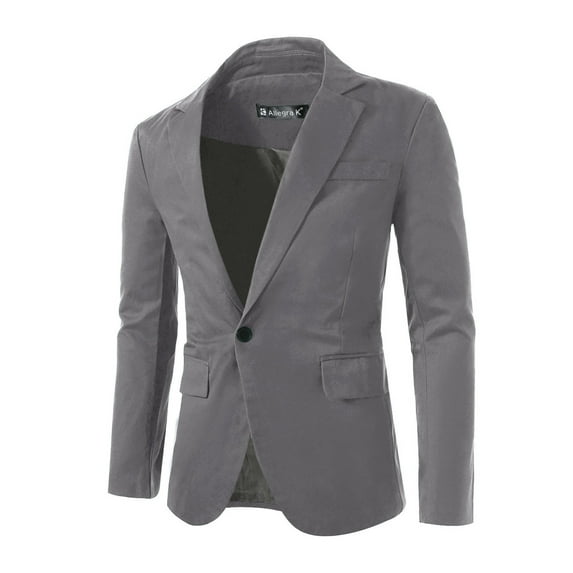 Unique Bargains Men's One Button Slim Fit Casual Sport Coat Blazer Jacket