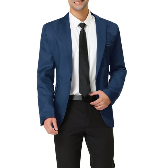 Unique Bargains Men's One Button Slim Fit Casual Sport Coat Blazer Jacket
