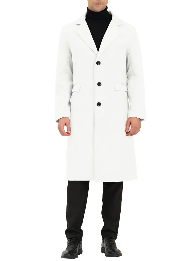 Unique Bargains Men's Overcoat Single Breasted Notched Lapel