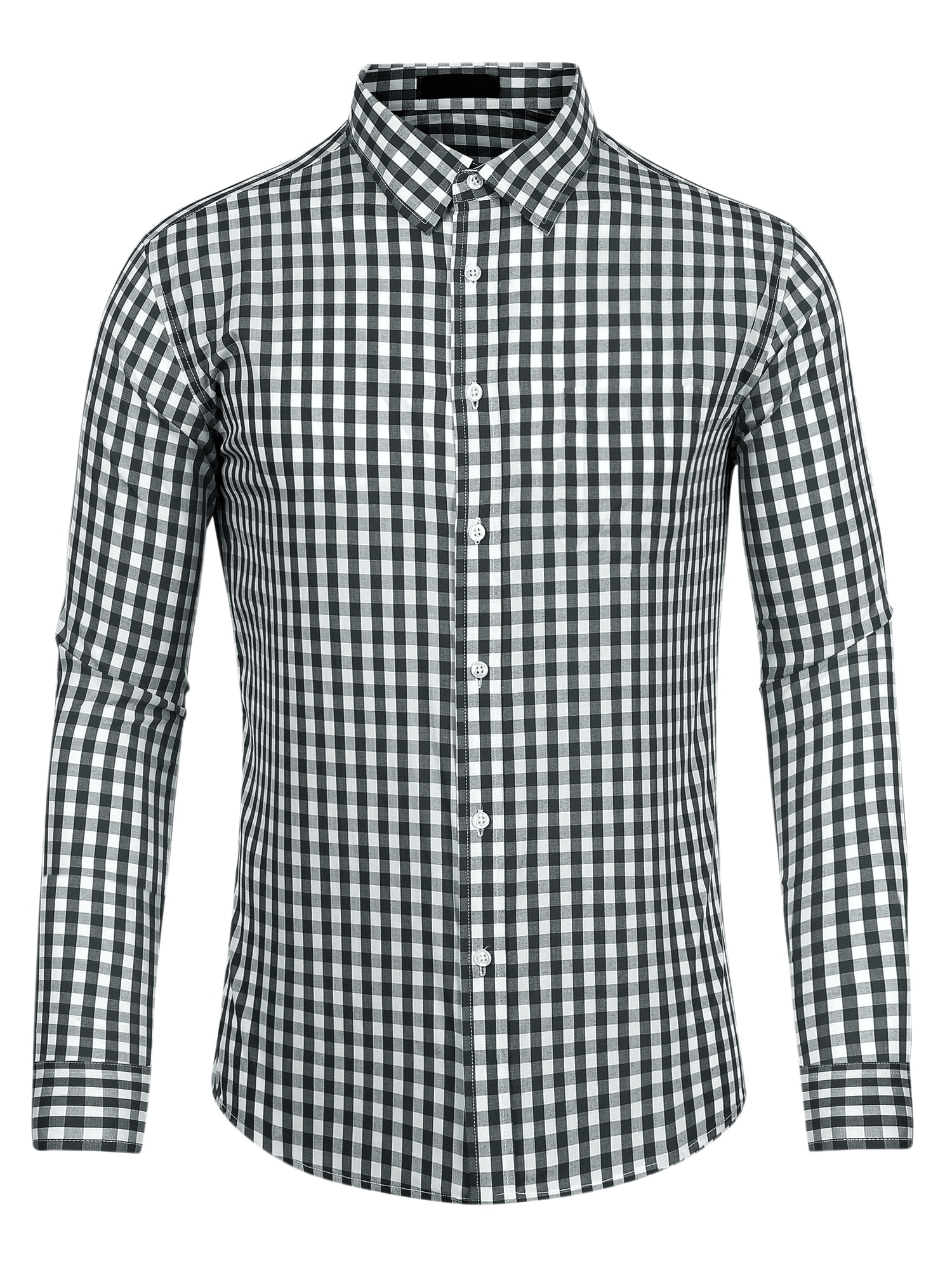 black white dress shirt Daring Diva Men's Stylish Plaid Long Sleeves and Button Down Shirts 2XL Personalized and stylish for