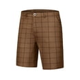 thumbnail image 1 of Unique Bargains Men's Plaid Short Regular Fit Flat Front Formal Summer Chino Shorts 38 Brown, 1 of 6
