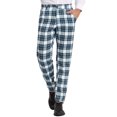 thumbnail image 1 of Unique Bargains Men's Plaid Slacks Regular Fit Flat Front Work Prom Checked Pants 32 Navy White, 1 of 6