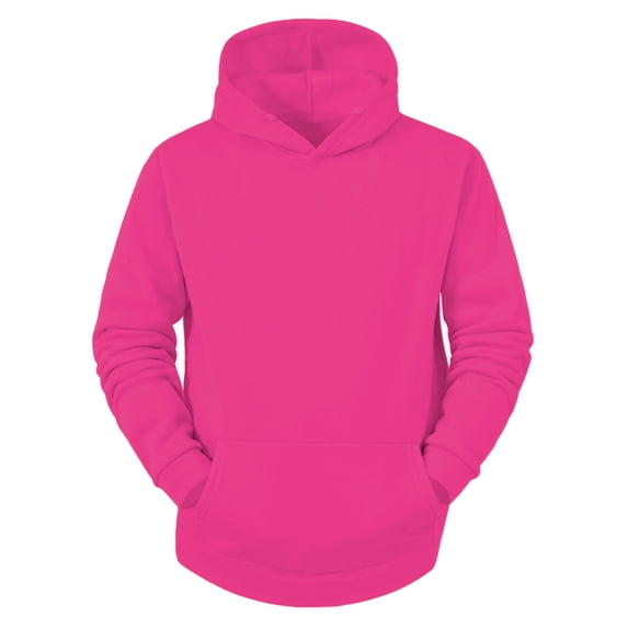 Unique Bargains Men's Plush Lined Pullover Hoodie Sweatshirts with Pocket 2XL Rose Red