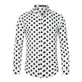 thumbnail image 1 of Unique Bargains Men's Polka Dots Dress Shirt Button Down Long Sleeve Casual Shirts 2XL White, 1 of 6