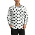 thumbnail image 1 of Unique Bargains Men's Polka Dots Print Dress Shirt Long Sleeves Casual Shirts 2XL White, 1 of 6