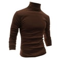 thumbnail image 1 of Unique Bargains Men's Pullover Lightweight Long Sleeve Top Turtleneck T-Shirt 34 Brown, 1 of 6