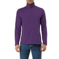 thumbnail image 1 of Unique Bargains Men's Pullover Lightweight Long Sleeve Top Turtleneck T-Shirt 34 Dark Purple, 1 of 6