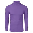 thumbnail image 1 of Unique Bargains Men's Pullover Lightweight Long Sleeve Top Turtleneck T-Shirt 40 Purple, 1 of 7