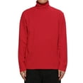 thumbnail image 1 of Unique Bargains Men's Pullover Lightweight Long Sleeve Top Turtleneck T-Shirt 50 Red, 1 of 7