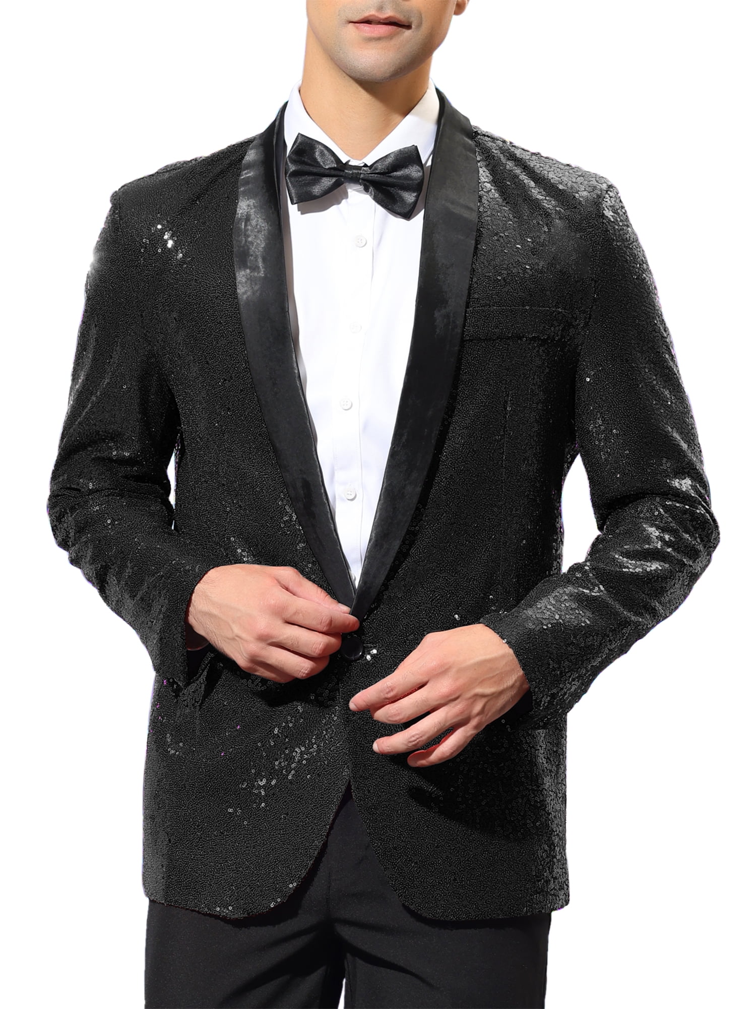 Unique Bargains Men's Sequin Sport Coats XL
