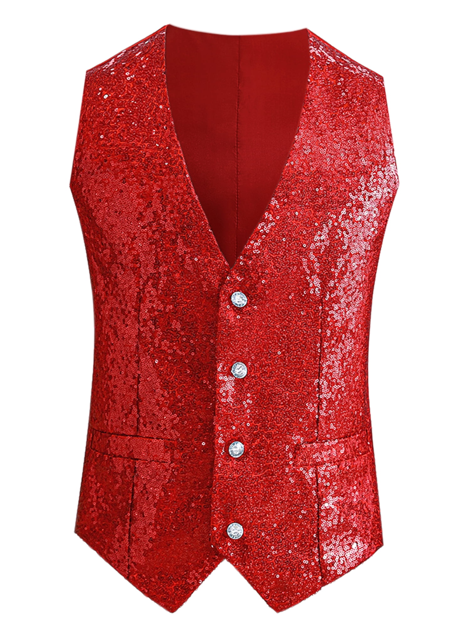 Sequin Waistcoat Adult Red Sequin Waistcoat Adult Red