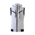 thumbnail image 1 of Unique Bargains Men's Sleeveless Zip Up Drawstring Hooded Vest 38 White, 1 of 7