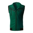 thumbnail image 1 of Unique Bargains Men's Sleeveless Zip Up Drawstring Hooded Vest 46 Green, 1 of 7