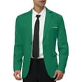 thumbnail image 1 of Unique Bargains Men's Slim Fit Blazer Single Breasted One Button Sports Coat 2XL Green, 1 of 6