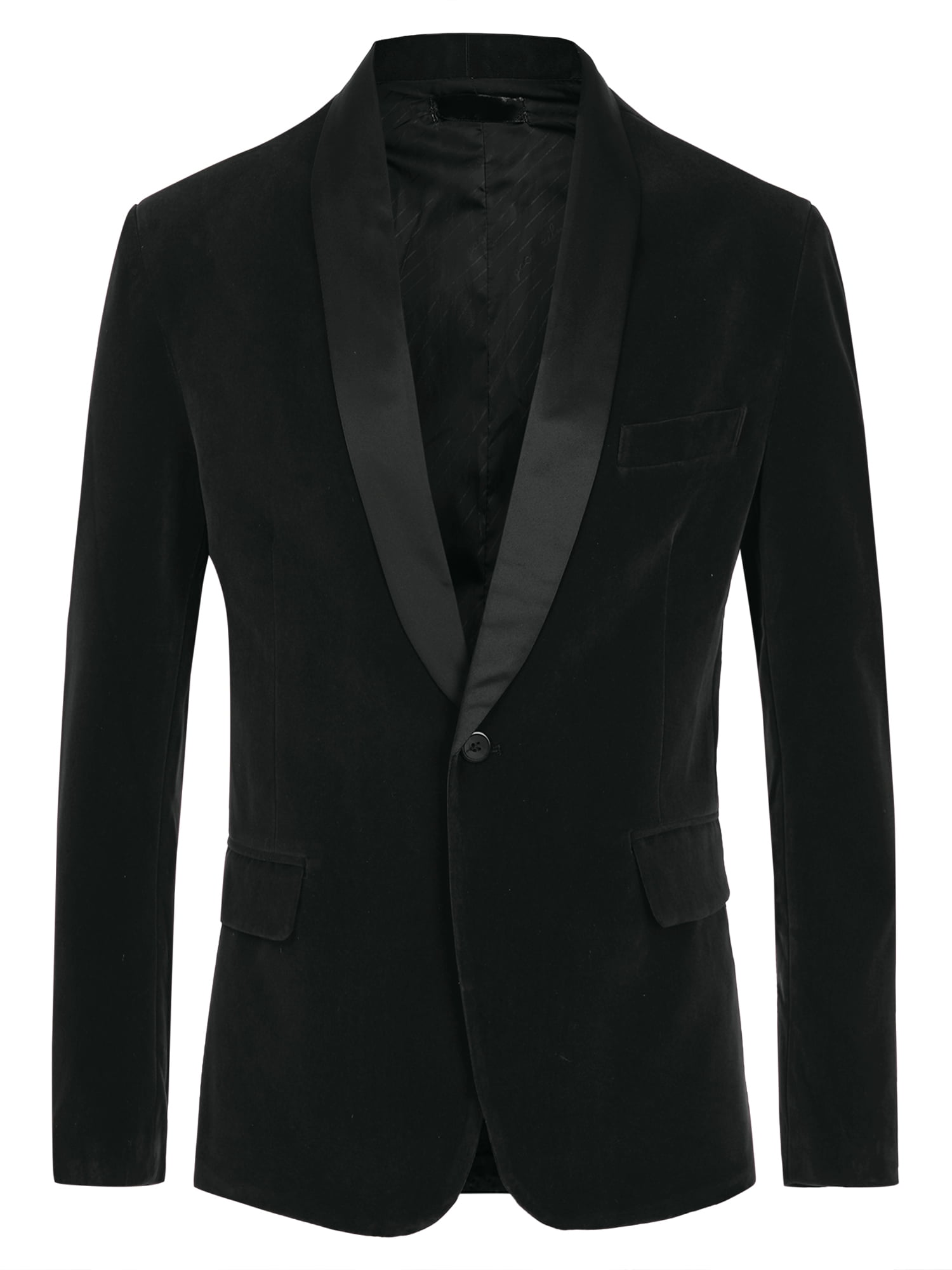 Men's Shawl Collar Blue Textured Double Vent Tuxedo Slim Fit Blazer main image 1