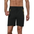thumbnail image 1 of Unique Bargains Men's Solid Color Elastic Waistband Lightweight Swimwear Shorts 34 Black, 1 of 6