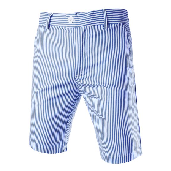 Unique Bargains Men's Stripe Flat Front Mid-Rise Chino Walk Shorts