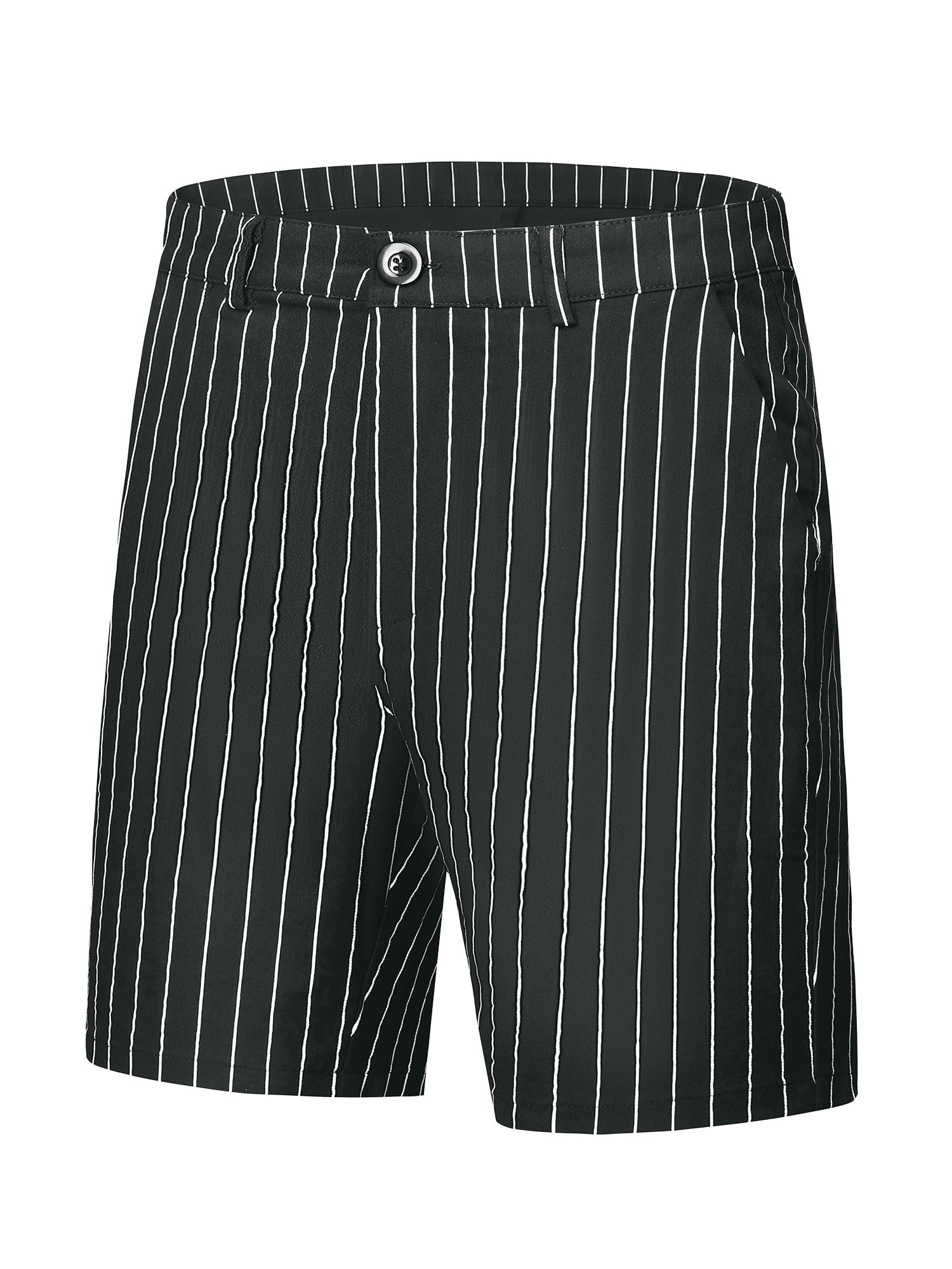men's Striped Dress Shorts - Business Chino Shorts - Black