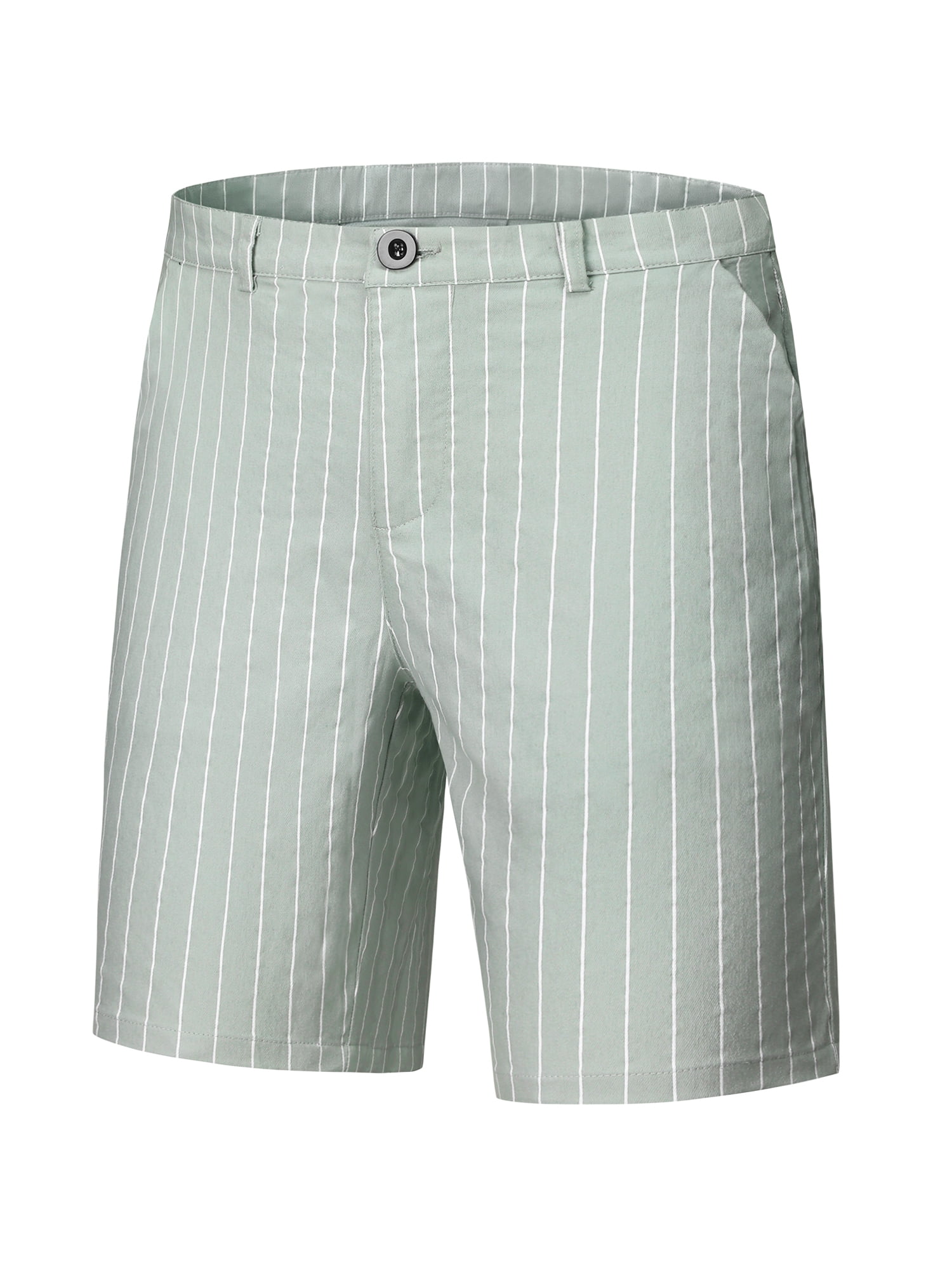 Unique Bargains Men's Striped Dress Shorts Regular Fit Business Chino Shorts 32 Gray