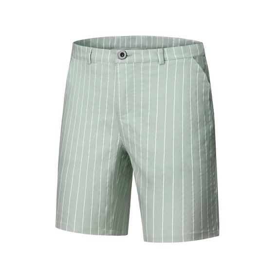 Unique Bargains Men's Striped Dress Shorts Regular Fit Business Chino Shorts 38 Gray