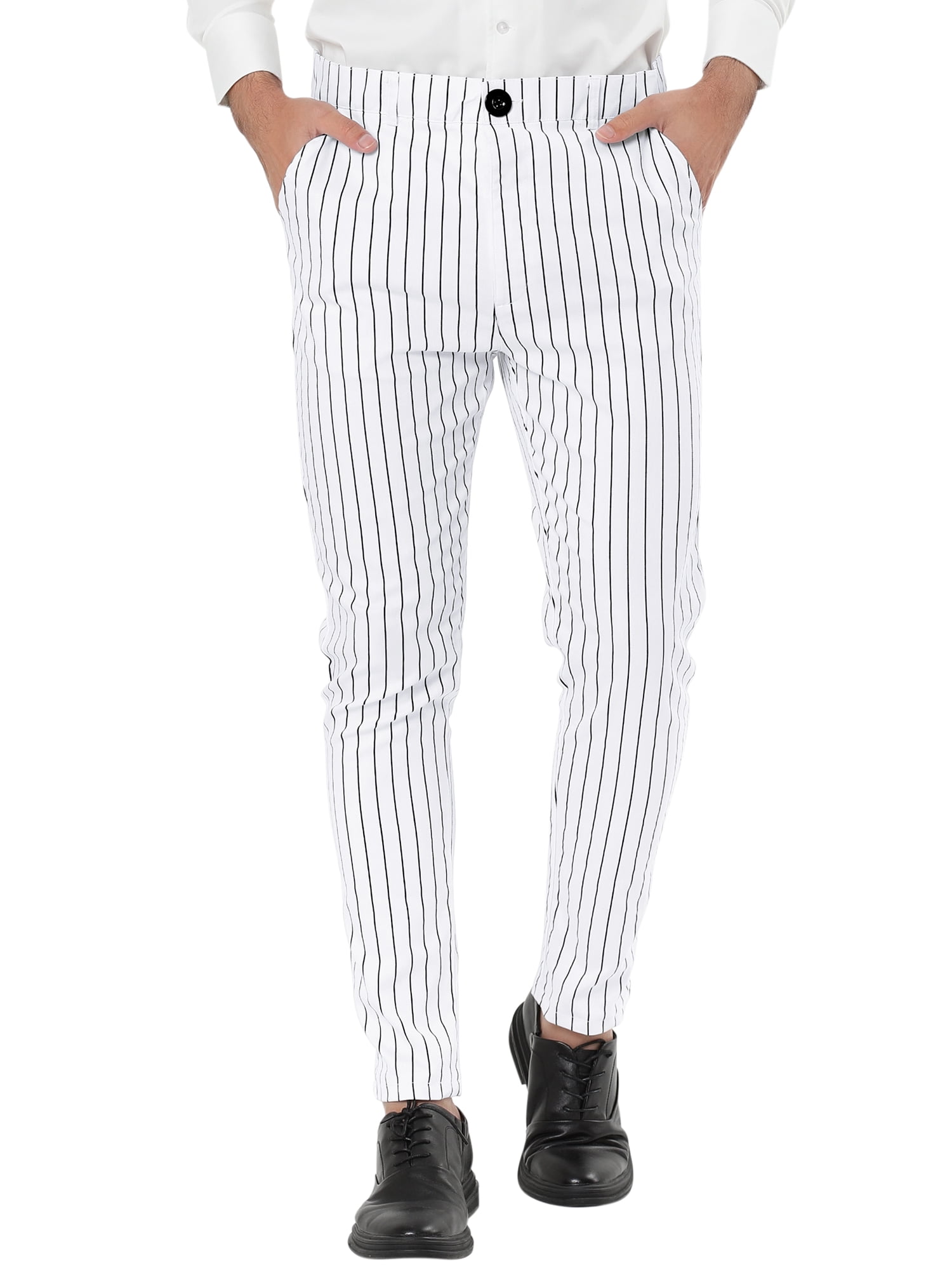 skinny fit white dress pants White Cotton Dress Pants
