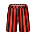 thumbnail image 1 of Unique Bargains Men's Striped Shorts Regular Fit Casual Summer Dress Chino Shorts 30 Red Black, 1 of 6