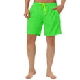 thumbnail image 1 of Unique Bargains Men's Summer Beach Drawstring Waist Surfing Mesh Lining Swim Shorts 38 Green, 1 of 6