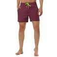 thumbnail image 1 of Unique Bargains Men's Summer Beach Shorts Mesh Lining Drawstring Waist Swim Shorts 32 Burgundy, 1 of 6