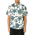 thumbnail image 1 of Unique Bargains Men's Summer Button Floral Cotton Short Sleeve Hawaiian Shirt 38 White Coconut, 1 of 6