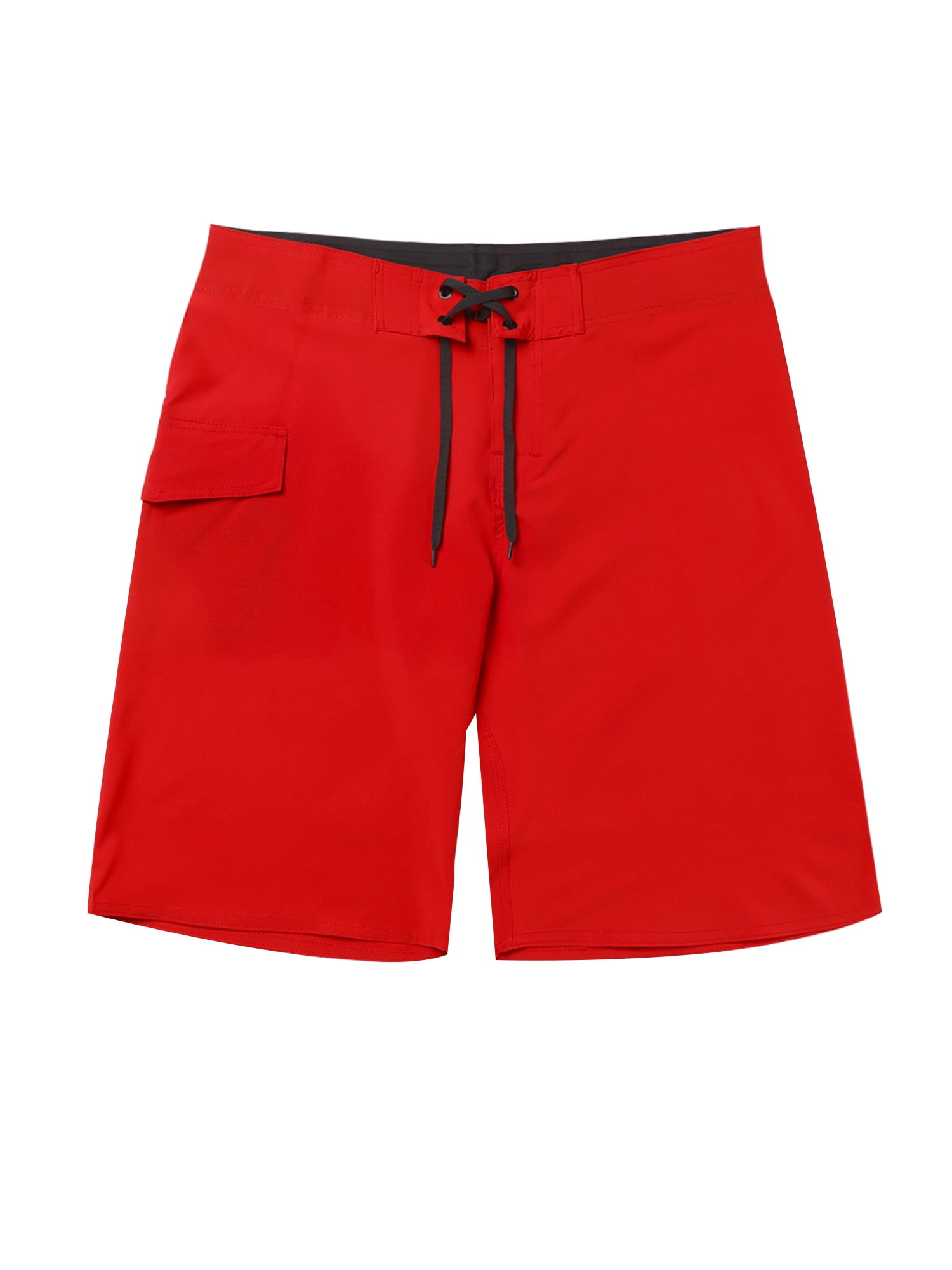 Unique Bargains Men's Summer Casual Solid Color Elastic Waist Beach Swimwear Shorts 34 Red