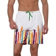 thumbnail image 1 of Unique Bargains Men's Summer Lightweight Elastic Waist Colorful Printed Board Shorts 30 White, 1 of 5