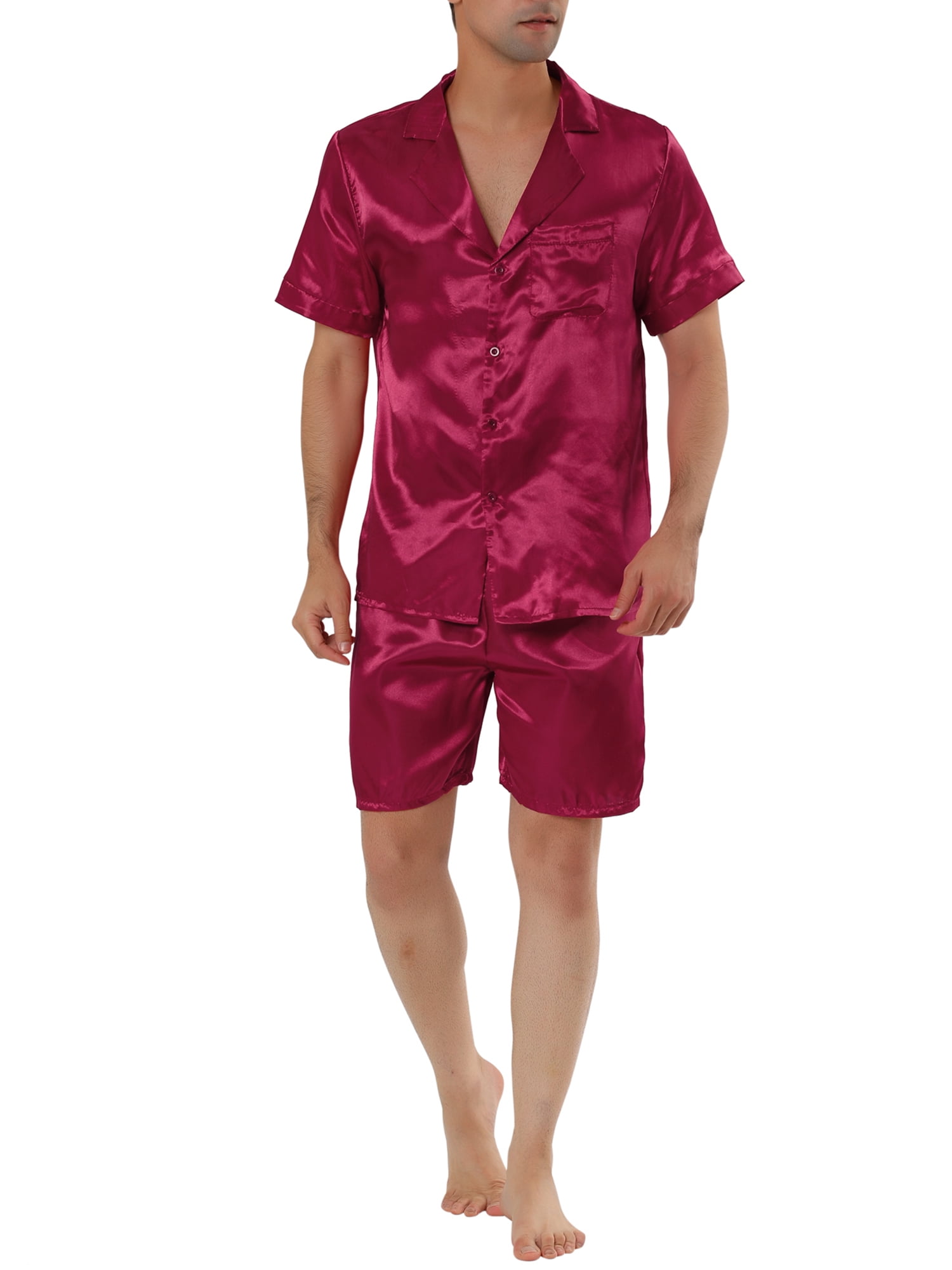 Mens silk pajamas online short sleeve