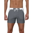 thumbnail image 1 of Unique Bargains Men's Summer Surfing Contrast Color Drawstring Waist Beach Board Shorts 30 Gray, 1 of 5