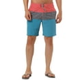 thumbnail image 1 of Unique Bargains Men's Summer Swim Color Block Drawstring Beach Board Shorts 34 Red Blue, 1 of 6