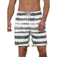 thumbnail image 1 of Unique Bargains Men's Tie-dyed Pattern Elastic Waist Summer Swimming Shorts Black 36, 1 of 5