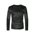 thumbnail image 1 of Unique Bargains Men's Velvet Shirts Vintage Crew Neck Long Sleeve Velour T-Shirts S Black, 1 of 6